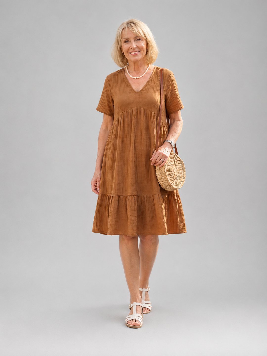 Delphinia | Geweven midi-jurk