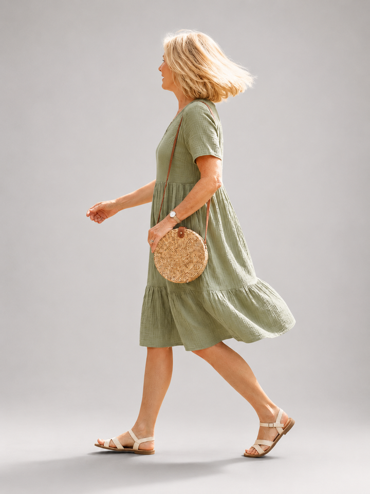 Delphinia | Geweven midi-jurk