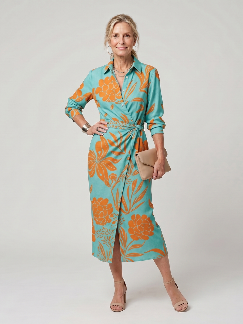 Nora Langärmeliges Wickelkleid – Ansicht 04