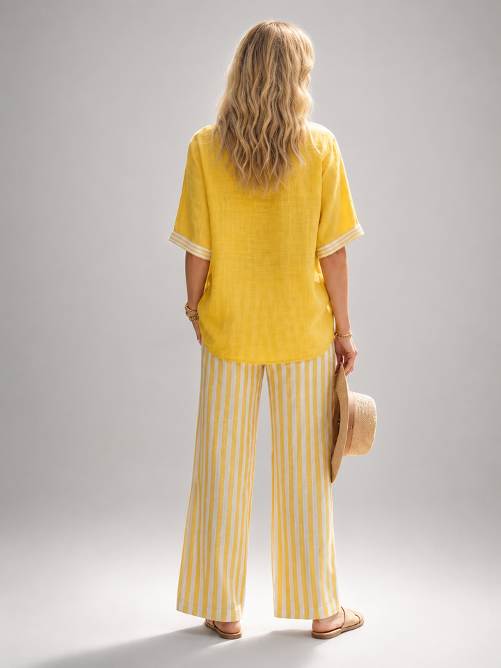 Elara | Contrast-set met V-hals