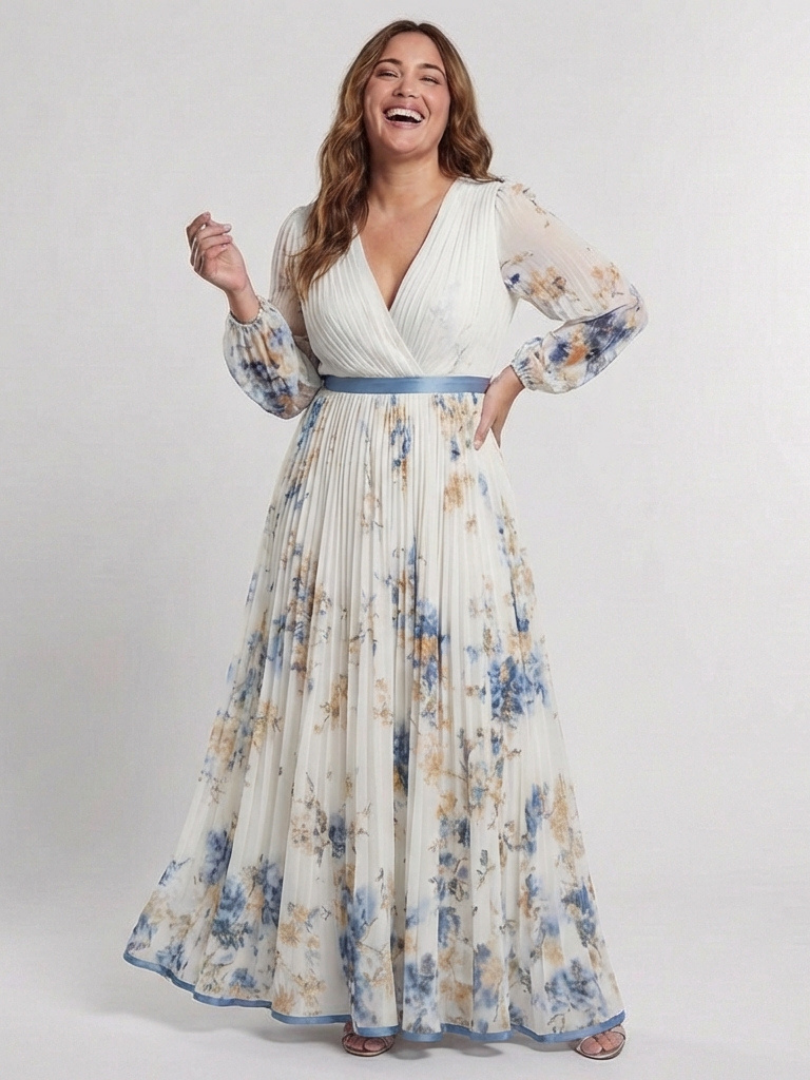 Romina | Langärmliges Maxikleid