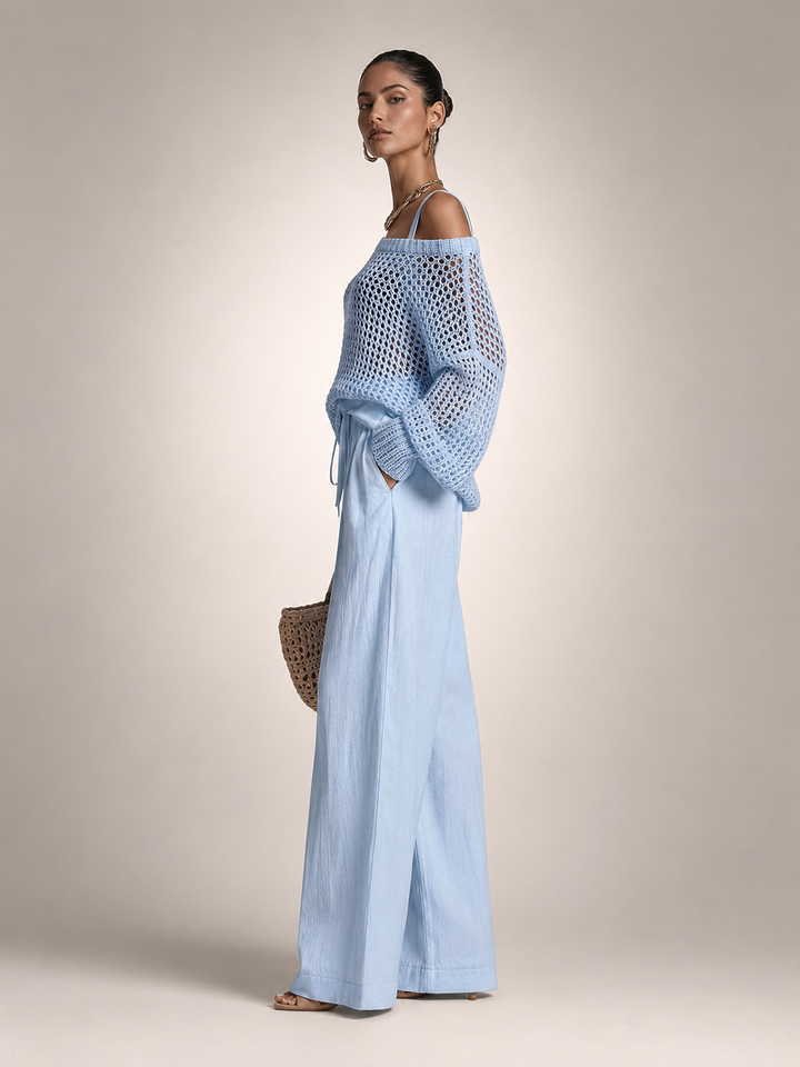 Herta | Off-Shoulder Zweiteiler-Set mit weiter Hose
