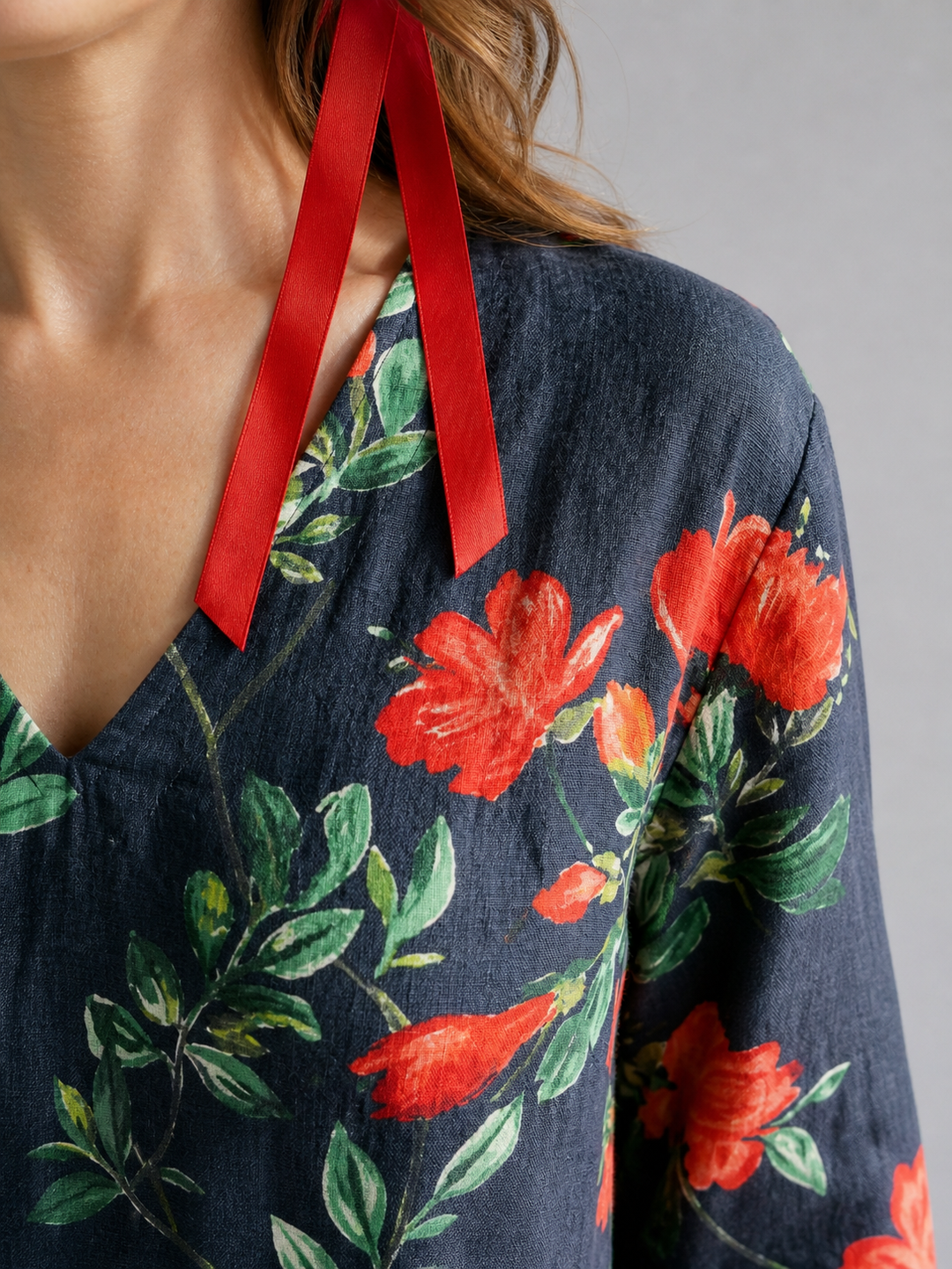 Hildegard | Bloemen midi-jurk