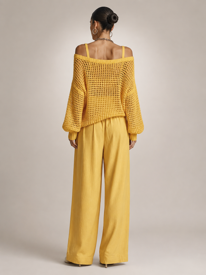 Herta | Off-Shoulder Zweiteiler-Set mit weiter Hose