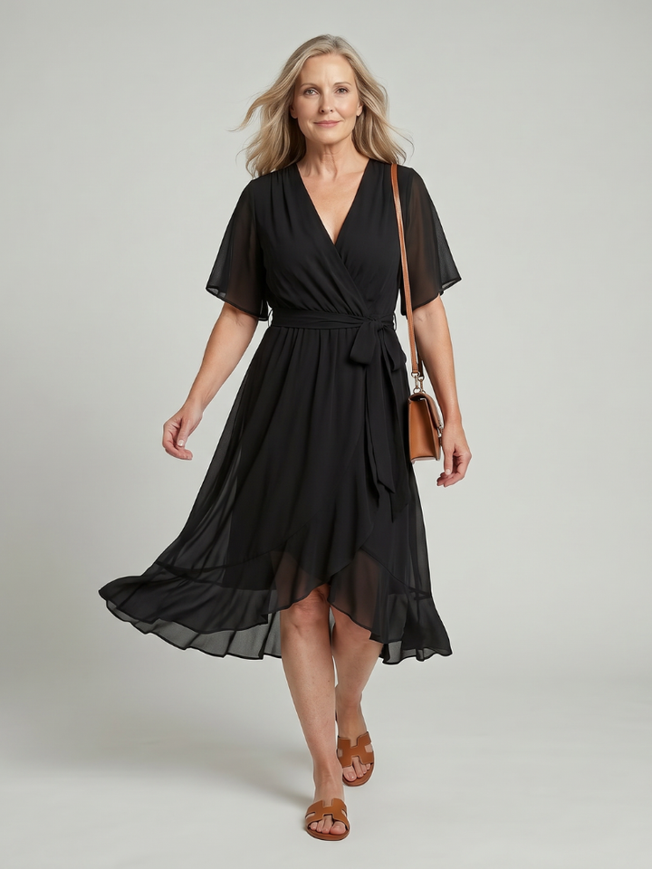 Nina Midikleid Wickeloptik – Ansicht 04