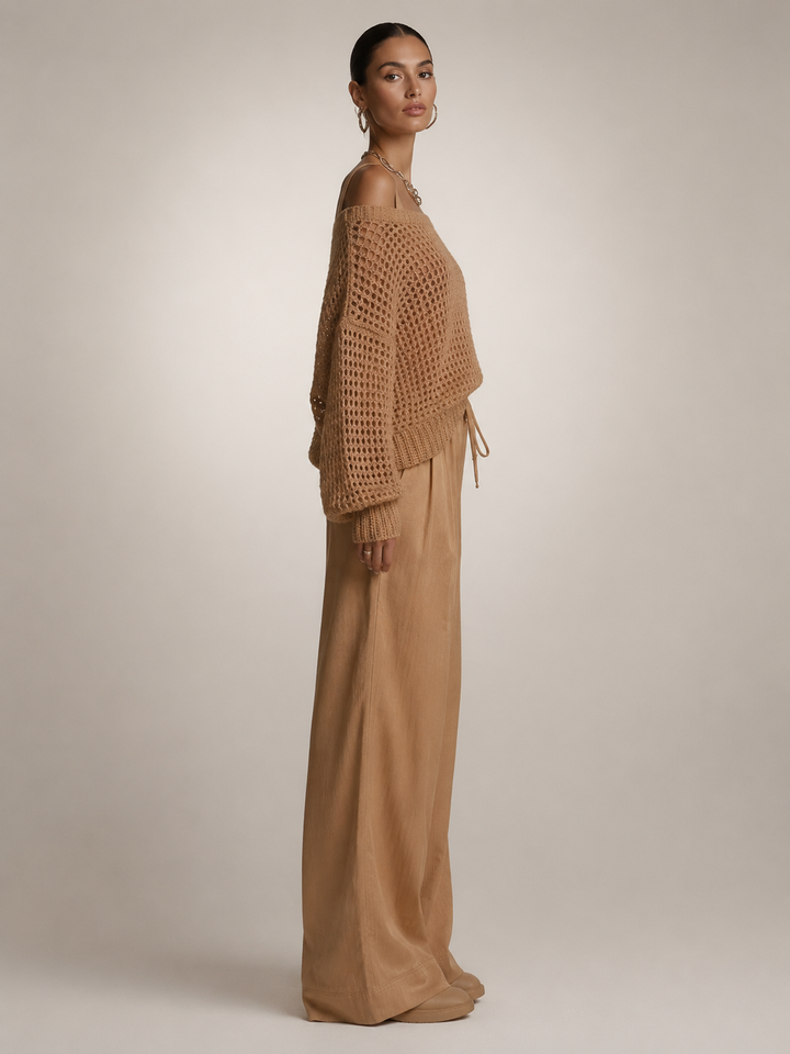 Herta | Off-Shoulder Zweiteiler-Set mit weiter Hose