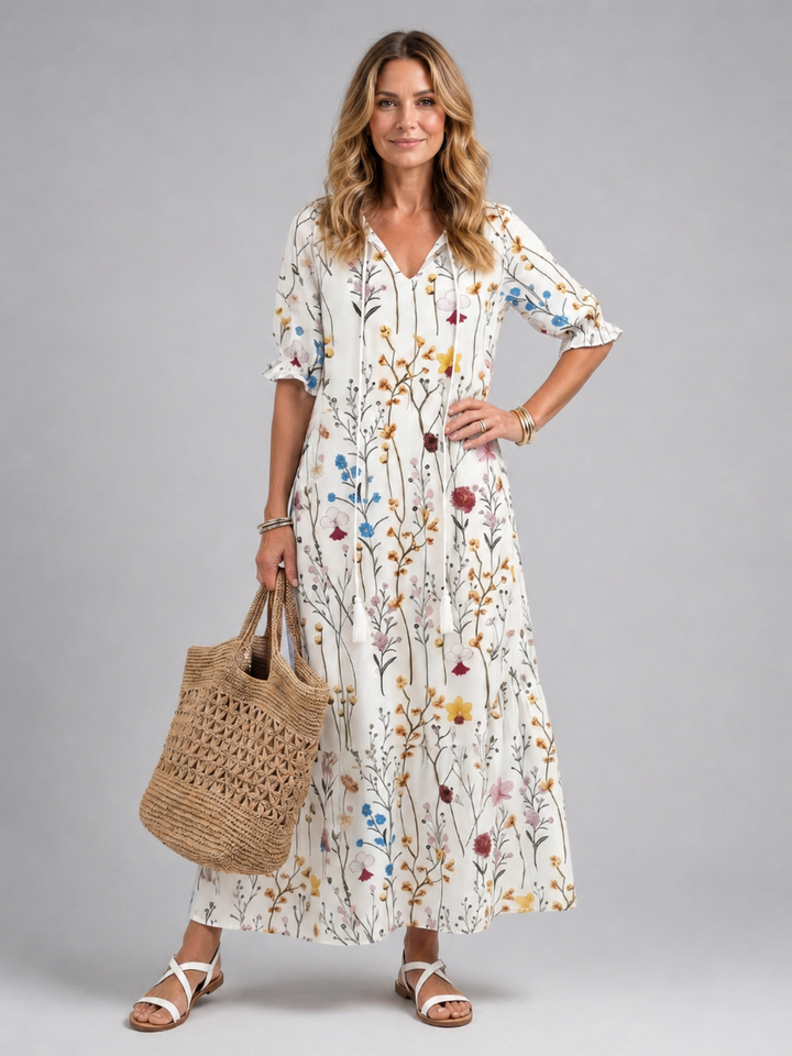 Manuela | Botanisches Midi-Kleid