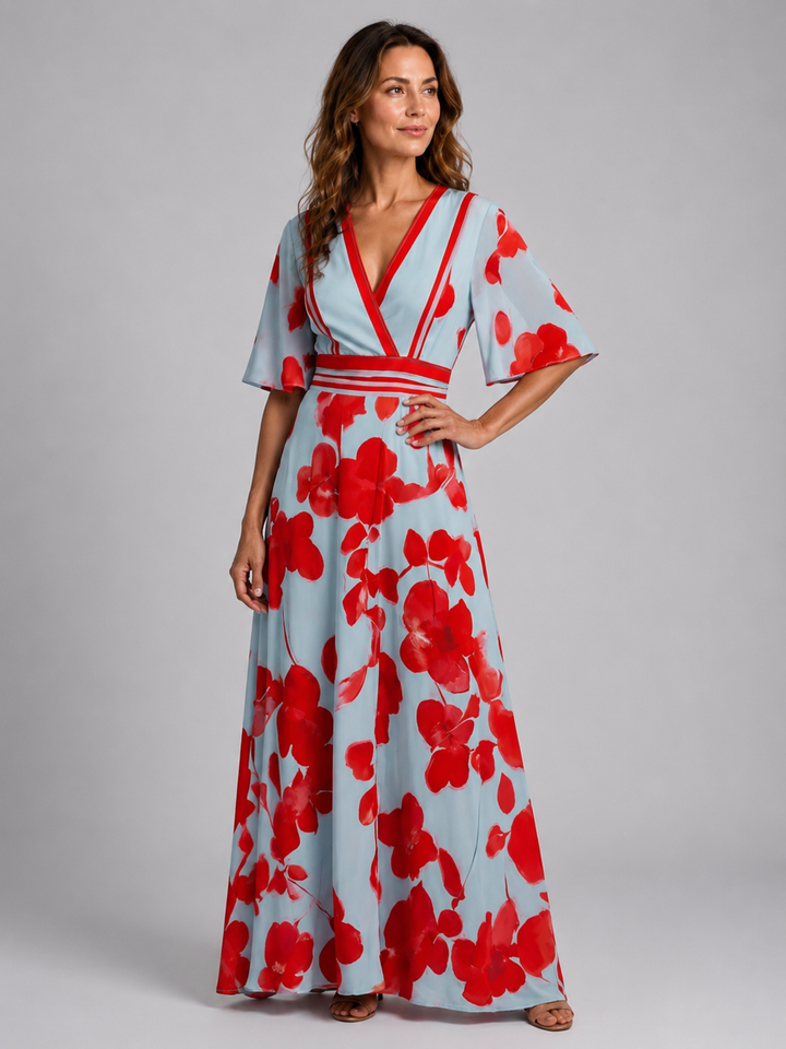 Isabell | Maxi-jurk met V-hals