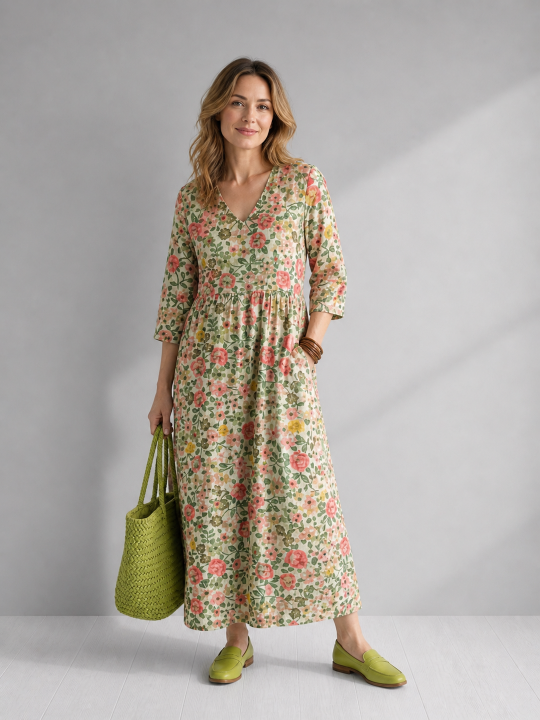 Waltraud | Midi-jurk met bloemenprint