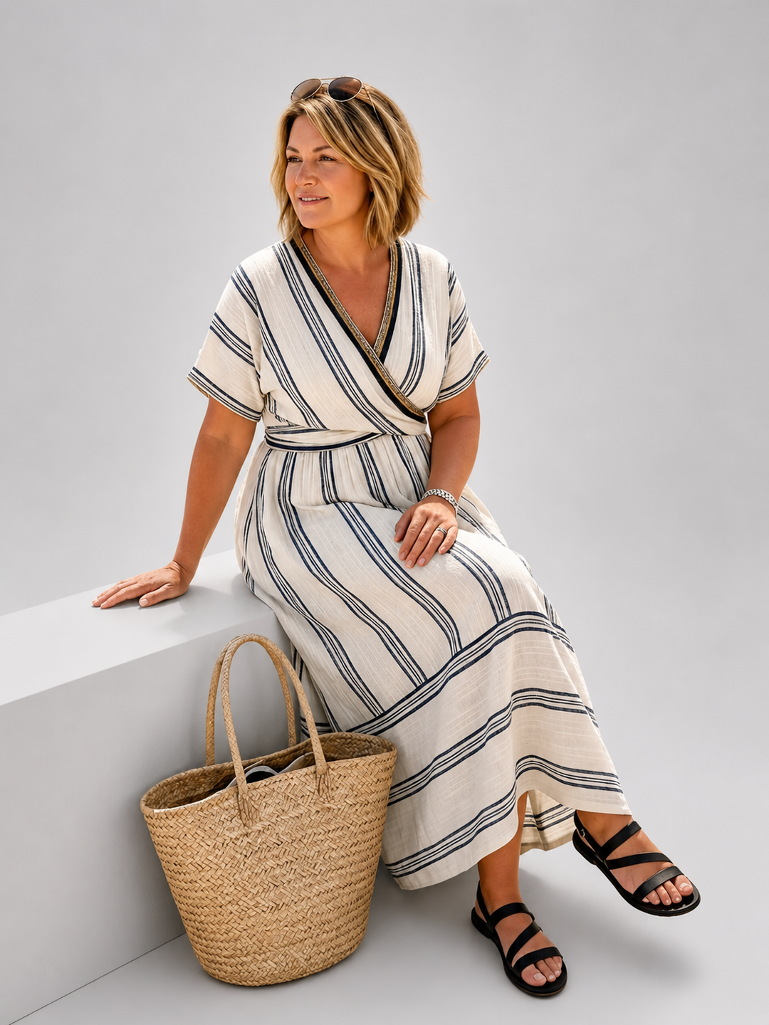Anna | Midi-jurk met wikkel-look