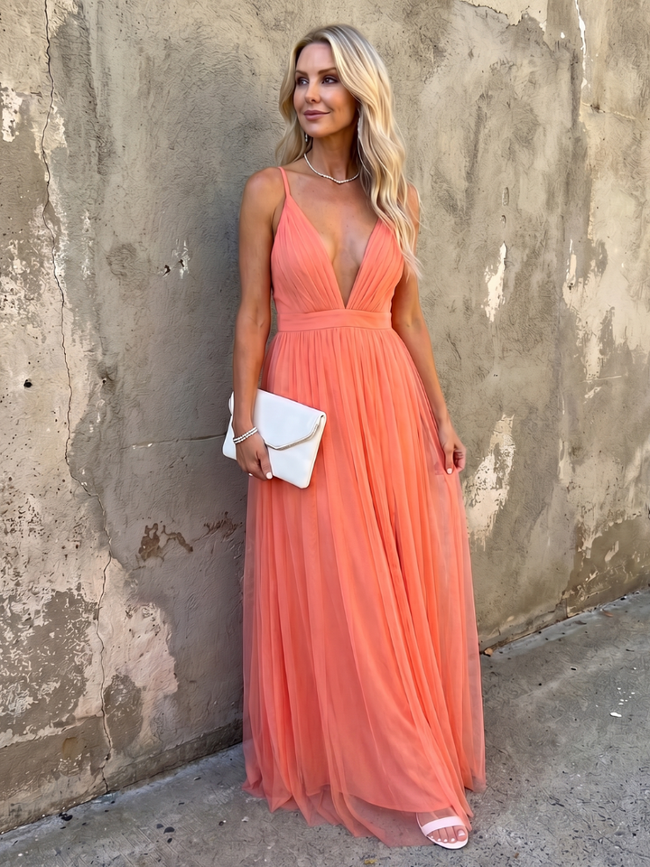 Lina Plissiertes Maxikleid – Ansicht 06