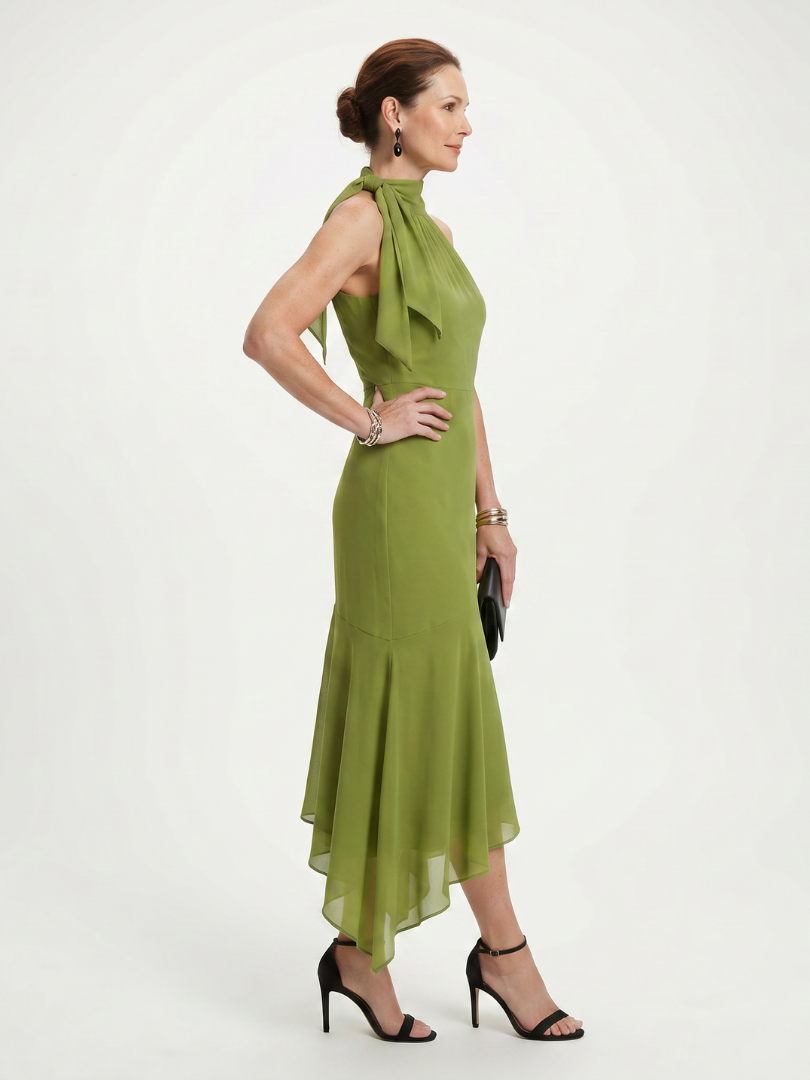 Vera Drapiertes Midikleid Halterneck – Ansicht 02