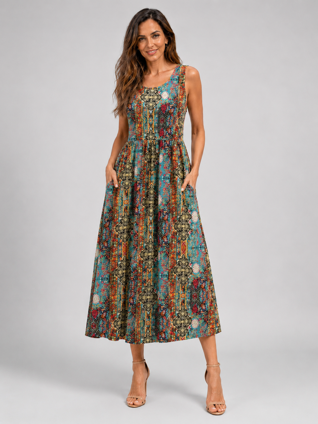Franziska | Boho Midi-Kleid mit Neckholder