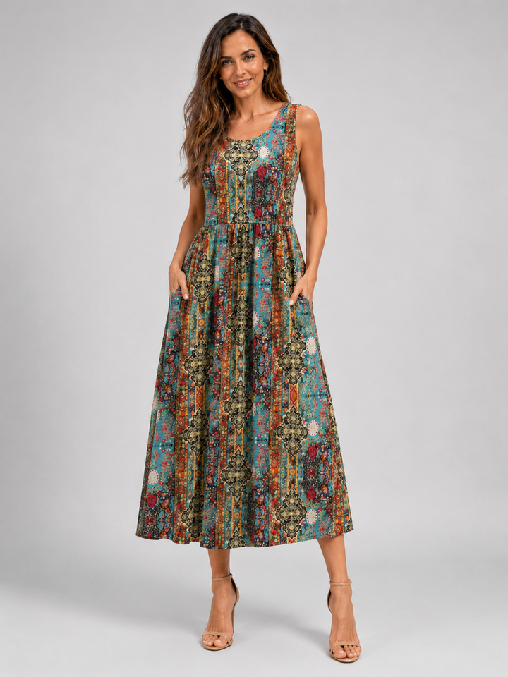 Franziska | Boho Midi-Kleid mit Neckholder