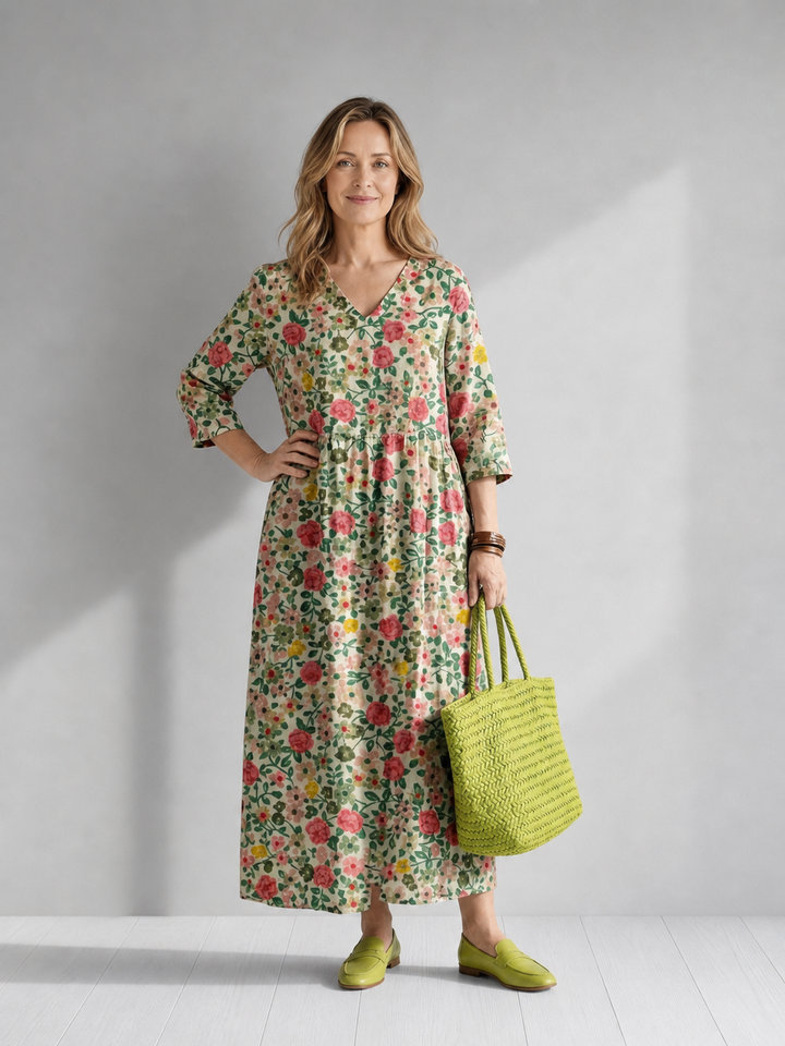 Waltraud | Midi-jurk met bloemenprint