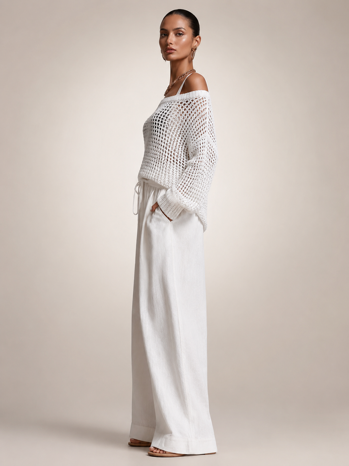 Herta | Off-Shoulder Zweiteiler-Set mit weiter Hose