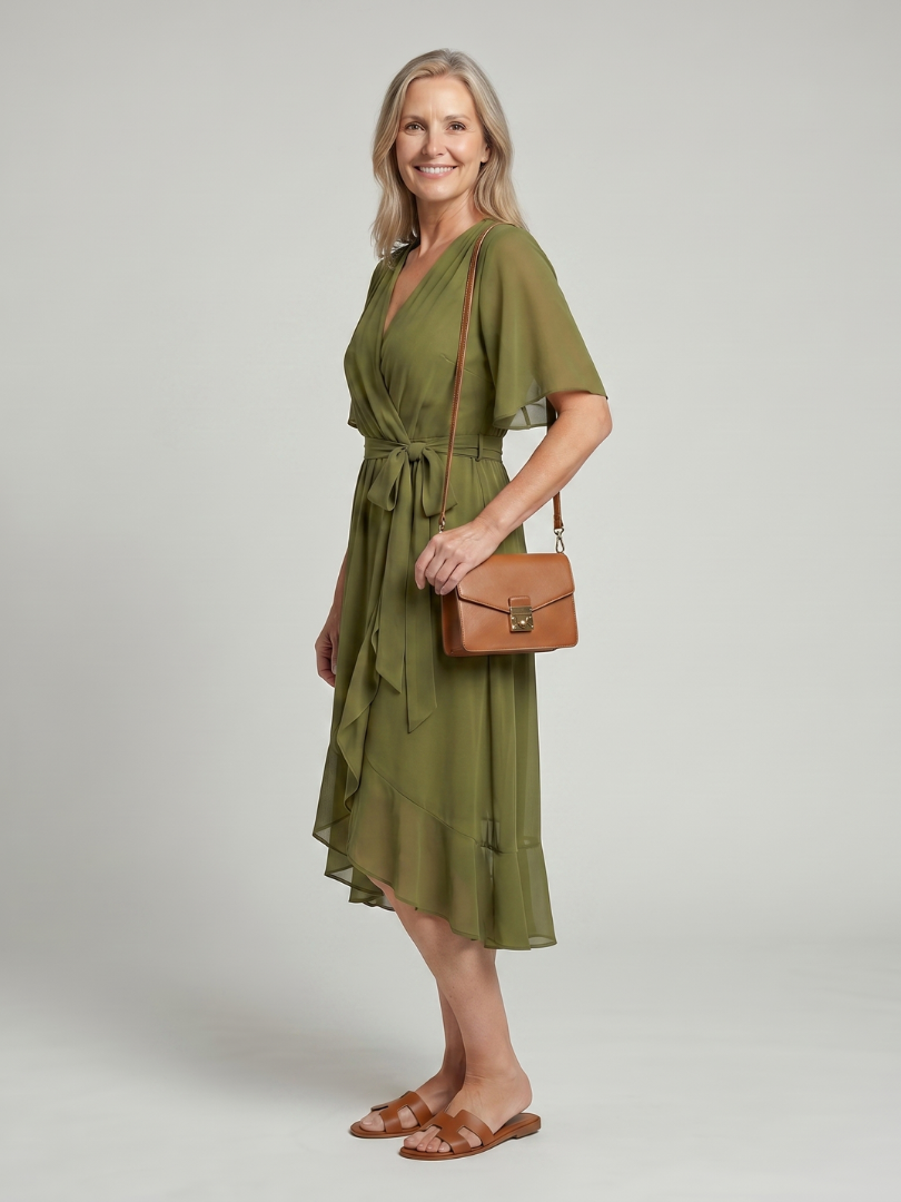 Nina Midikleid Wickeloptik – Ansicht 02