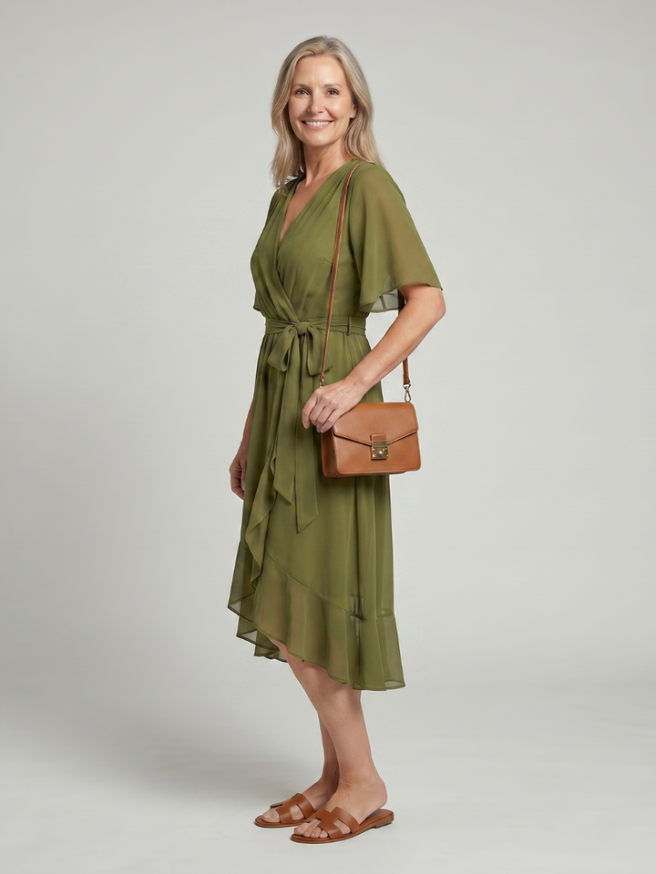 Nina Midikleid Wickeloptik – Ansicht 02