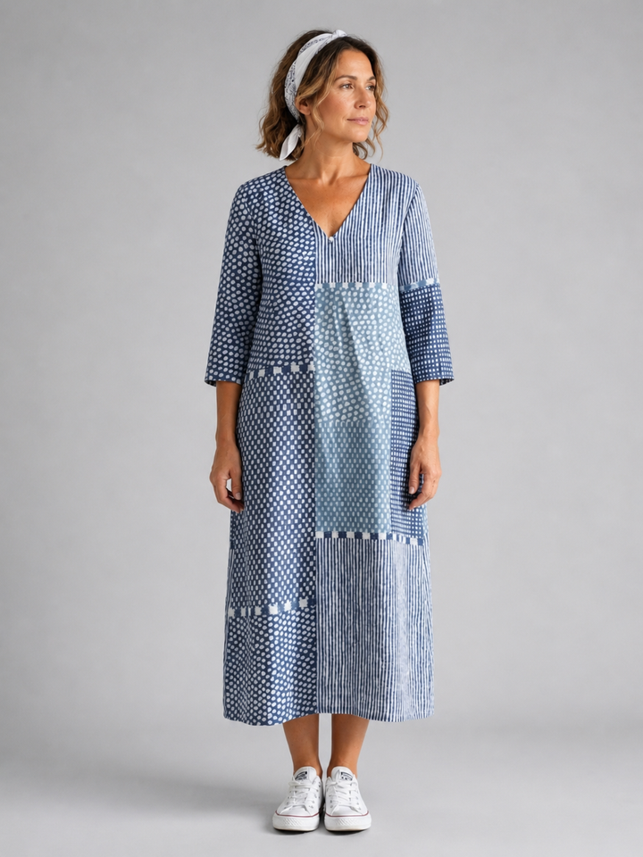 Doris | Patchwork Midi-Kleid