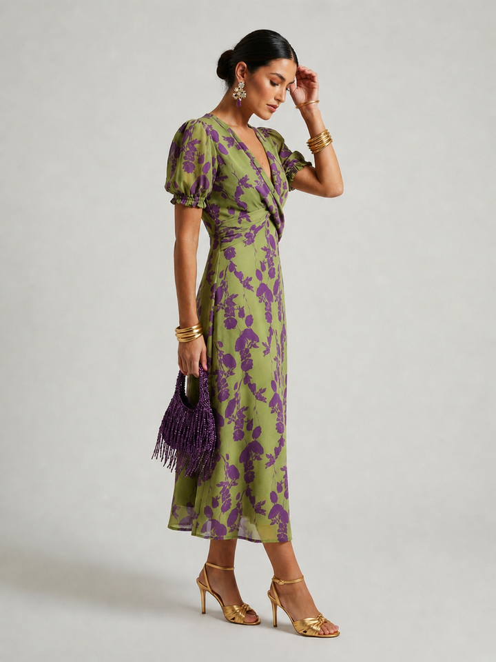 Michaela | Bloemige midi-jurk