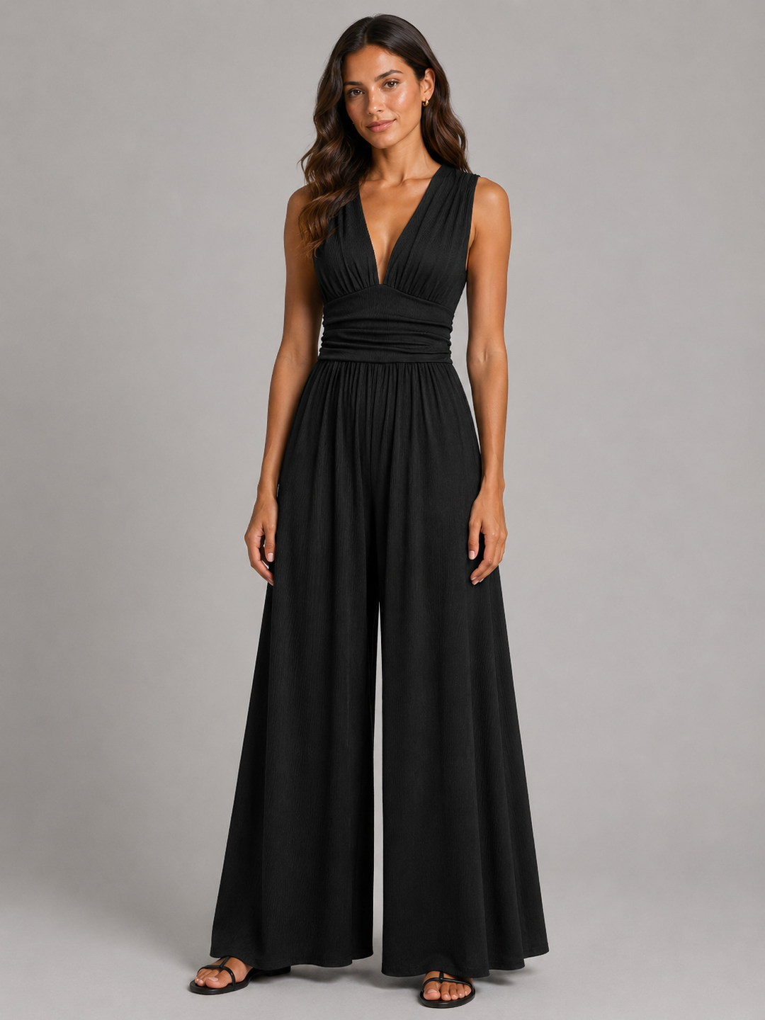 Mia | Ärmelloser Wide-Leg-Jumpsuit