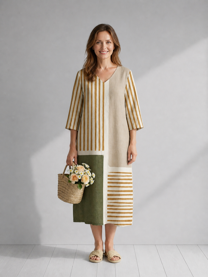 Christa | Gestreepte midi-jurk