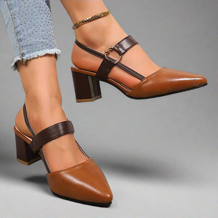 Helena | Spitze Slingback-Pumps mit Blockabsatz – Ansicht 07