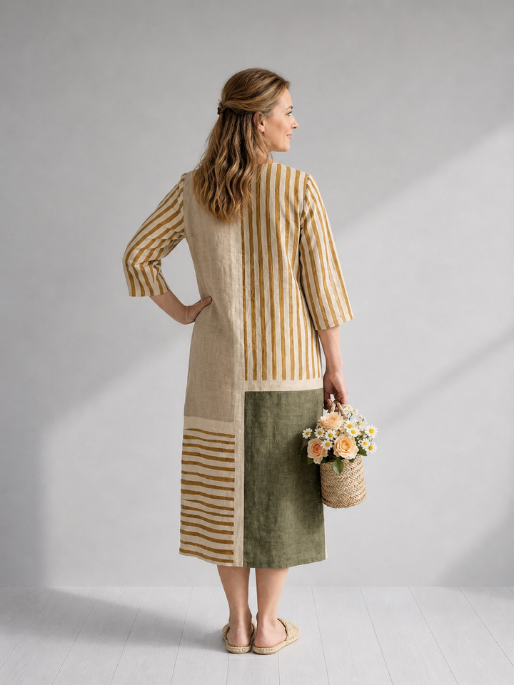 Christa | Gestreepte midi-jurk