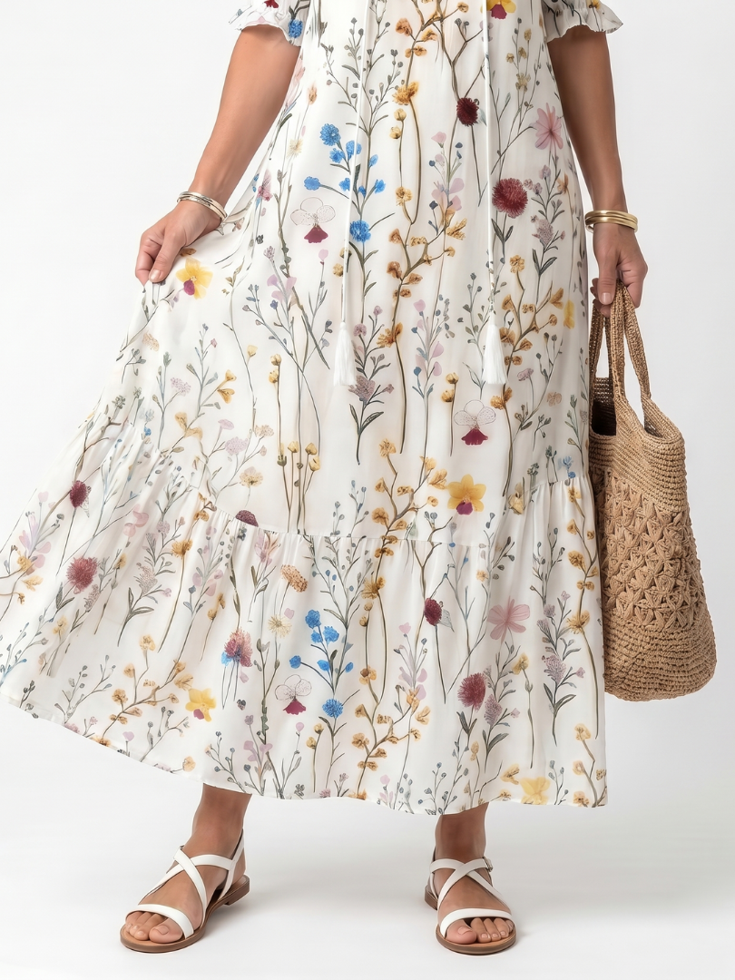 Manuela | Botanisches Midi-Kleid