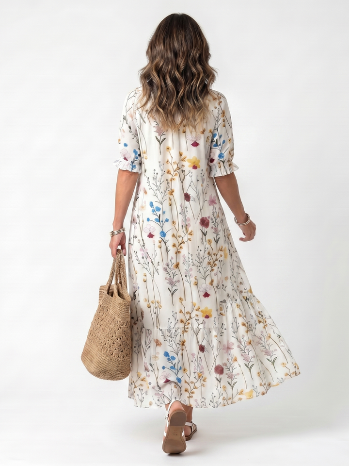 Manuela | Botanisches Midi-Kleid
