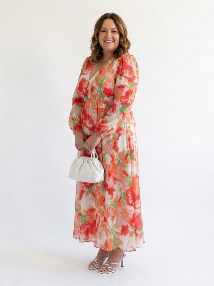 Marie | Bloemen maxi-jurk