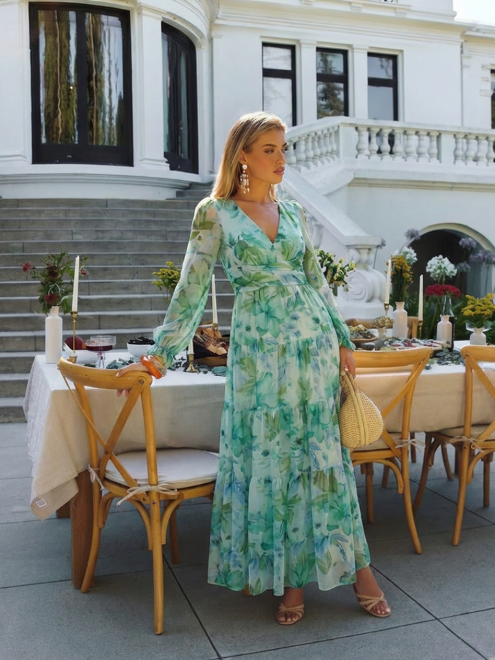 Marie | Bloemen maxi-jurk