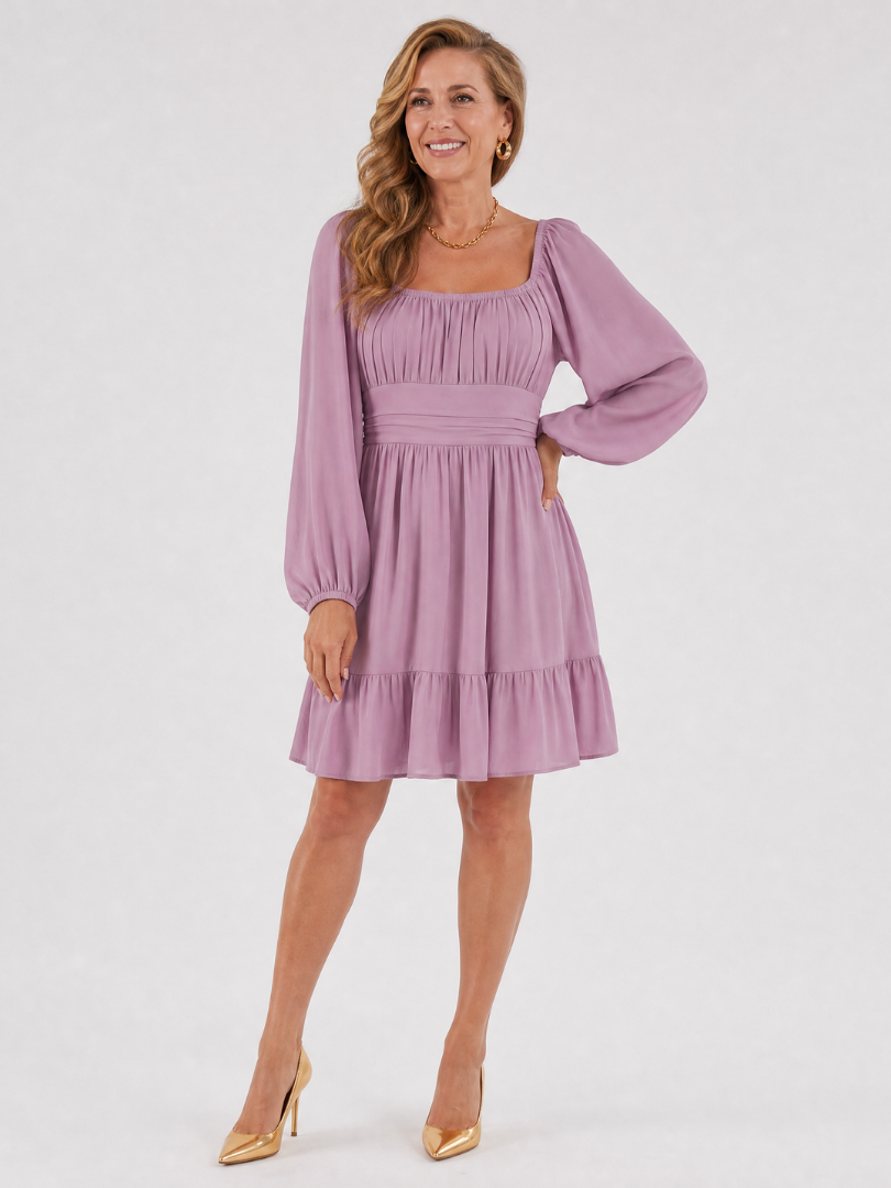 Cornelia – Langarmkleid mit Volantsaum – Ansicht 01