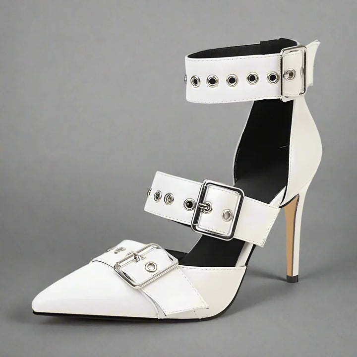 Konstanze | Spitze Stiletto-Pumps mit Schnallenriemen – Ansicht 09