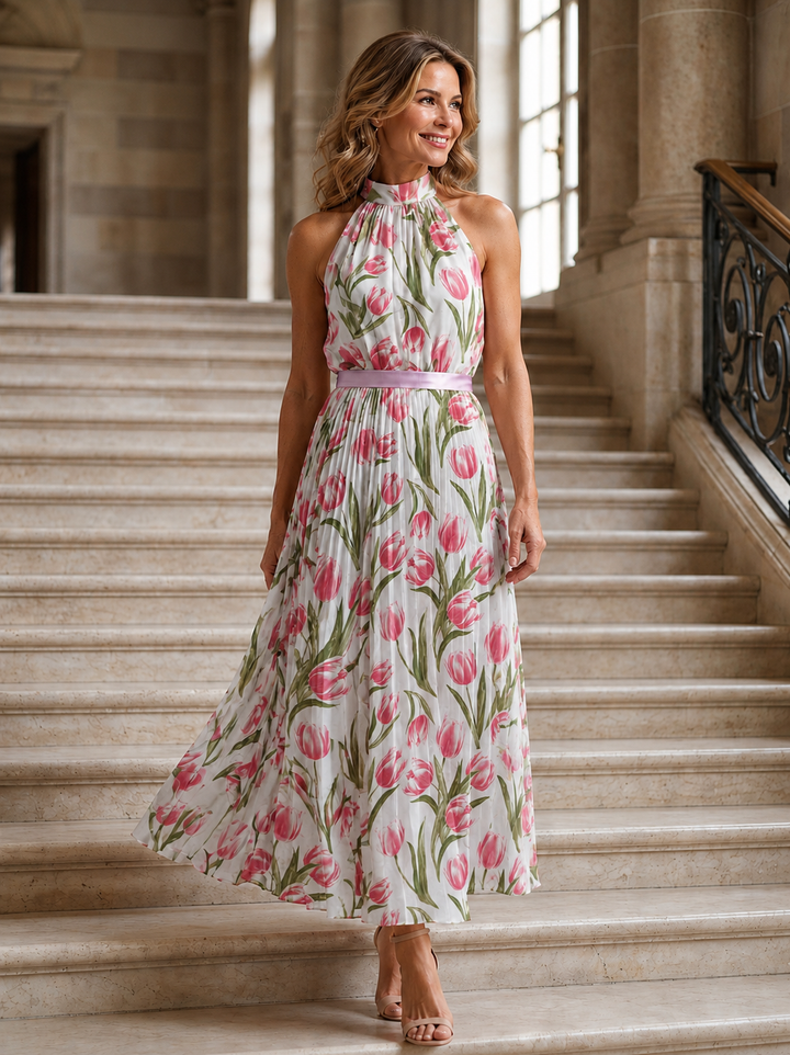 Jutta | Bloemen midi-jurk