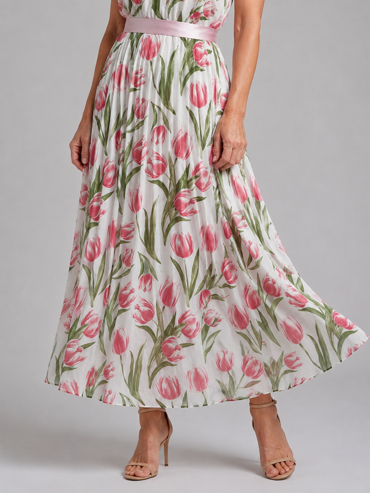 Jutta | Bloemen midi-jurk