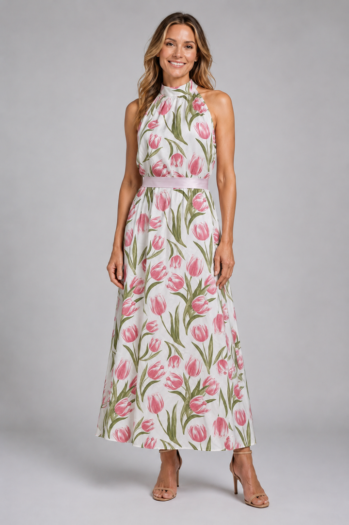 Jutta | Bloemen midi-jurk