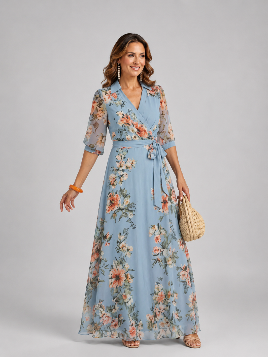 Lena | Bloemen maxi-jurk