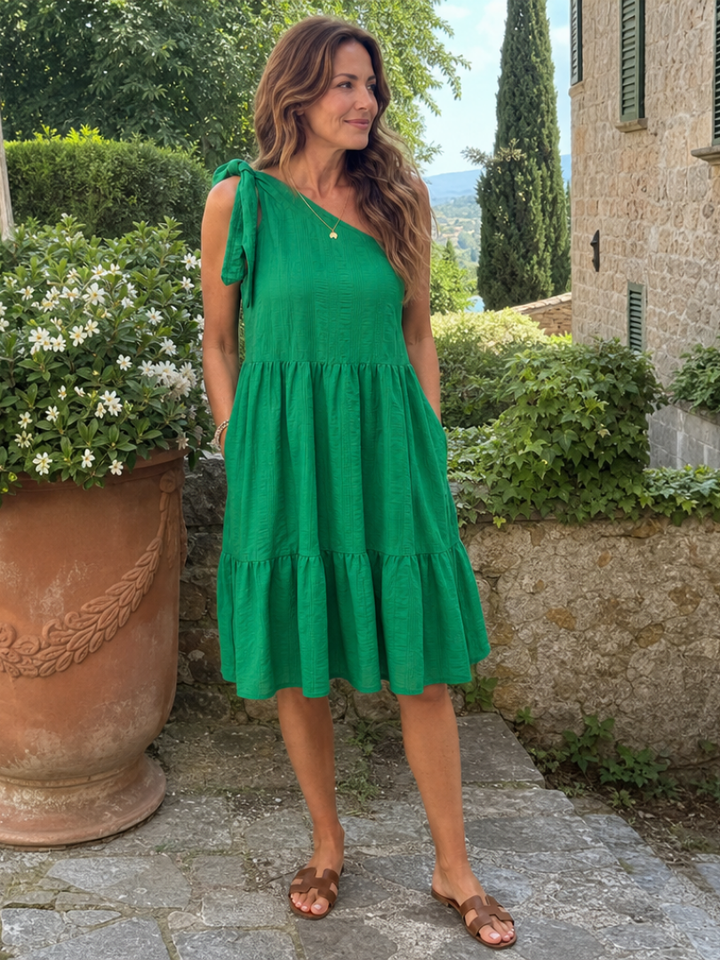 Liliana – One-Shoulder-Kleid mit Schleife – Ansicht 05