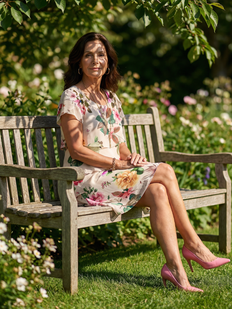 Sandra | Bloemen midi-jurk
