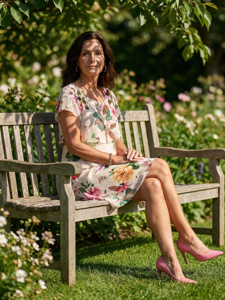 Sandra | Bloemen midi-jurk