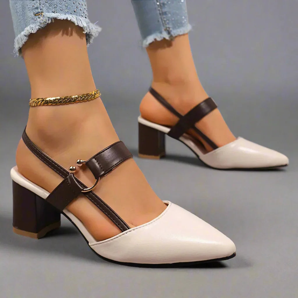 Helena | Spitze Slingback-Pumps mit Blockabsatz – Ansicht 08