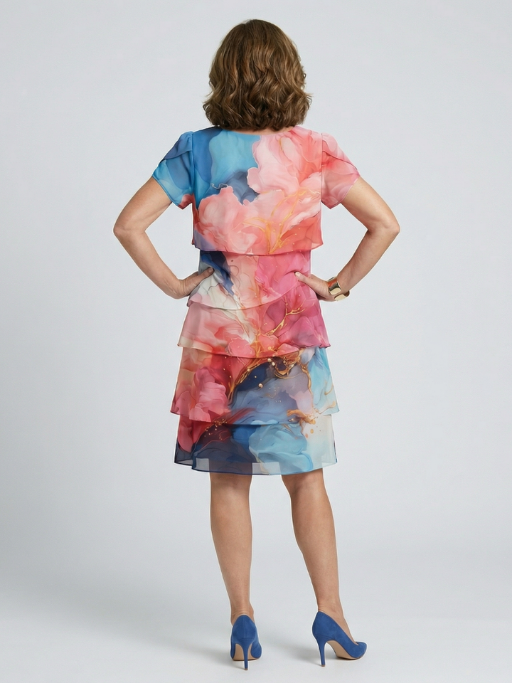 Theresa | Marmeren midi-jurk