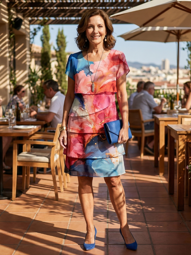 Theresa | Marmeren midi-jurk