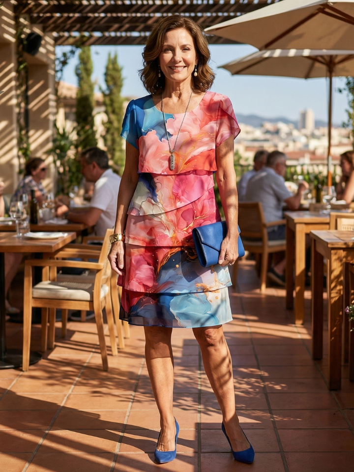 Theresa | Marmeren midi-jurk