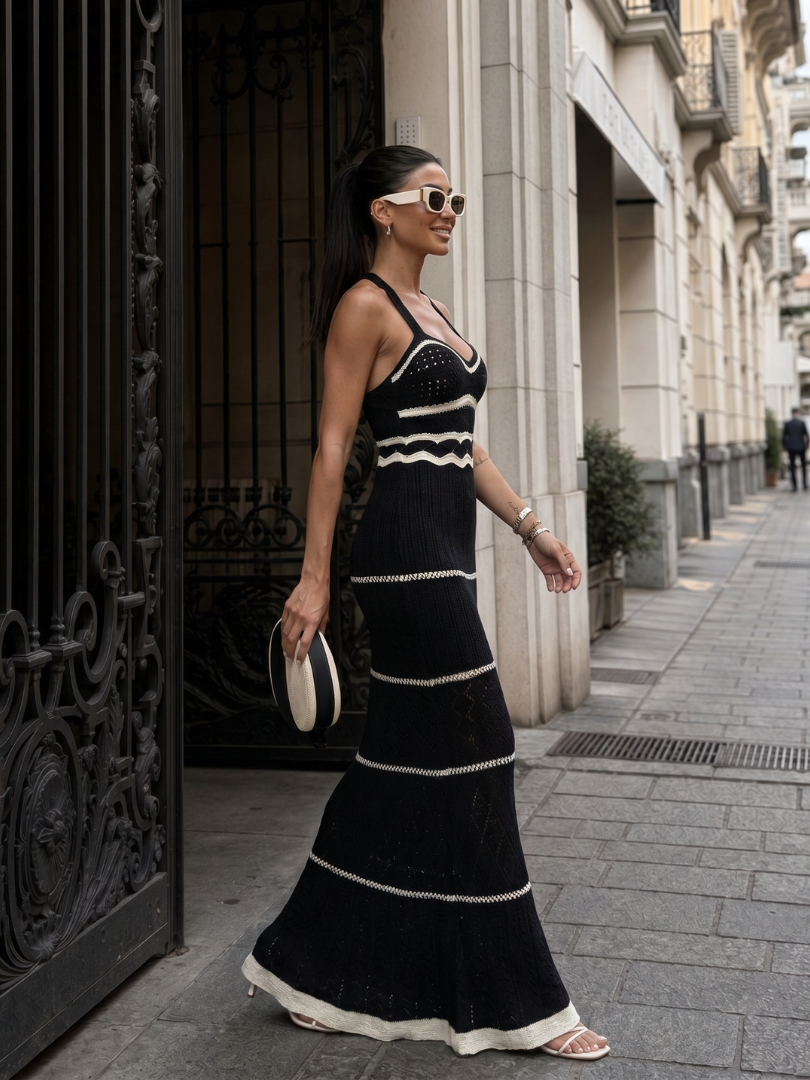 Carla | Häkel-Maxikleid mit schmalen Trägern – Ansicht 04