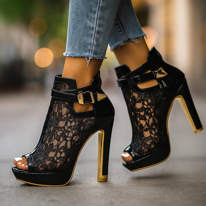 Rosalind | Spitzen-Sandaletten mit Peeptoe – Ansicht 07