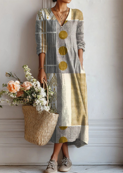 Christel Boho-Maxikleid mit Patchwork-Print – Ansicht 01