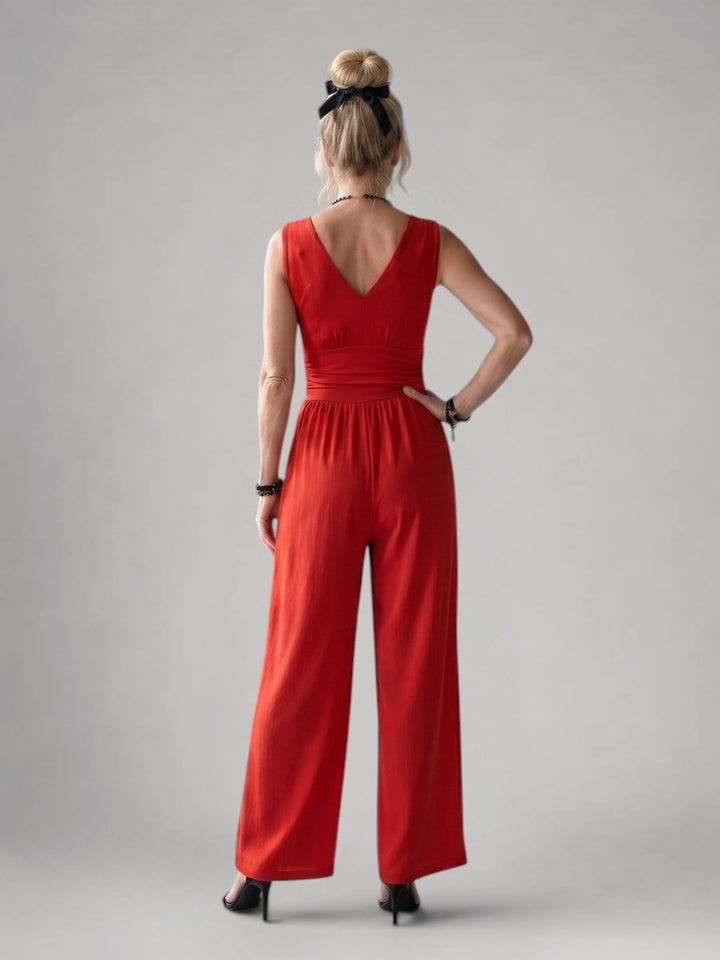 Claudia | Weiter Jumpsuit mit V-Ausschnitt
