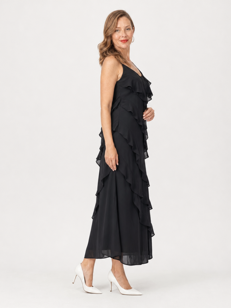 Edda | Maxikleid mit gestuften Volants – Ansicht 02